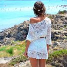 Sexy Beach Dress for Women Fashion Hollow Out White Lace Dress Party Dresses With Belt #LYW