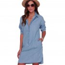 Women Slim Jean Dress  Fashion Autumn Cowboy Dress Female Women Elegant vestidos Summer Office Dress