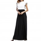 2017 Women Sleeveless Turtleneck Maxi Long Dress Sexy Ladies Patchwork Ruffles Back Split Hollow Out