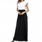 2017 Women Sleeveless Turtleneck Maxi Long Dress Sexy Ladies Patchwork Ruffles Back Split Hollow Out