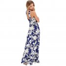 Summer Dress Women Boho Long Maxi Evening Party Dress Sexy Backless Beach Dresses Flower Print Halte