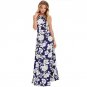 Summer Dress Women Boho Long Maxi Evening Party Dress Sexy Backless Beach Dresses Flower Print Halte