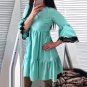 High Quality 2017 New Women Half Sleeve Casual A Line Mini Dress Fashion O Neck Lace Patchwork Ruffl