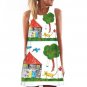 Vintage Boho Women Summer Sleeveless Beach Printed Short Mini Dress Newest Fashionable