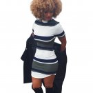 Summer Dress 2017 Hot Women Dress Casual Bodycon Short Sleeve Slim Fit Party Stripe Print Tight Mini
