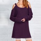 Vestidos 2017 Spring Autumn Women Sexy Off Shoulder Mini Dress Ladies Long Sleeve Lace Hem Casual Lo