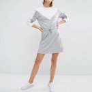 Vintage Women O-Neck Long Sleeve Splicing Sweatshirt Vestido Winter Autumn Ladies Round Neck Casual 