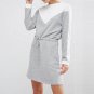 Vintage Women O-Neck Long Sleeve Splicing Sweatshirt Vestido Winter Autumn Ladies Round Neck Casual