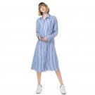 AIEnny Women Striped Dress Lady Long Sleeve Dress 2017 Autumn Spring Patchwork Vestidos Elegant Sash