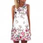 Spring Summer Dress Women 2017 Vintage Boho Sleeveless Beach Flower Printed Short Mini Dress vestido