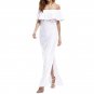 Summer Off Shoulder Dress 2017 Women Slash Neck Maxi Long Dresses Ladies Sexy Tassel Patchwork Backl