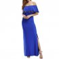 Summer Off Shoulder Dress 2017 Women Slash Neck Maxi Long Dresses Ladies Sexy Tassel Patchwork Backl