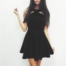 Sexy Black Dress Summer Women Halter Sleeveless Evening Party Backless Hollow Out robe femme Bandage