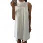Summer White Dress 2017 Elegant Women Lady Pullover Shirt Dress Sleeveless Casual Halter Mini Party