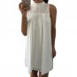 Summer White Dress 2017 Elegant Women Lady Pullover Shirt Dress Sleeveless Casual Halter Mini Party
