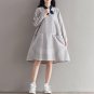 Women Ladies Retro Vintage Stripe Splice Pockets Long Sleeve Round Neck Casual Fashion Shirt Dress V