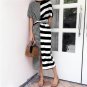 Celmia Brand Plus Size 2017 Women Striped Patchwork Belted Split Dress Fitness Slim Shirt Dresses Ve