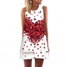 Sexy Heart Lovely Printing Women Dress  Fashion Party Mini Dress O-Neck Summer Lady Dresses #LSIW
