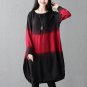 New Womens Retro O-Neck Long Sleeve Gradient Colors Party Knee-Length Dress 2017 Autumn Loose Casual