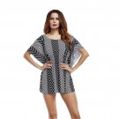 2017 Fashion Striped Summer Dress Women Batwing Sleeve O-Neck Half Sleeve Casual Black Purple Midi D