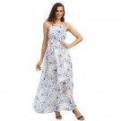 Chiffon Maxi Beach Dress 2017 Summer Dresses Women\'s Floral Sleeveless Backless Fit and Flare Bohem