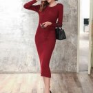 Solid Color Back Split Women\'s Sweater Dress