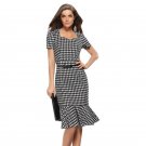 2017 Newest Womens Elegant Plaid Bodycon Work Cocktail Party Celebrated office Pencil Dress Summer S