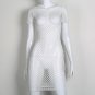 2017 Mesh Fabric Summer Dress Women Perspective Fashion Solid White Mini Sexy Club Vestidos punk roc