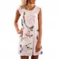 2017 Spring Summer Dress Women Sleeveless Chiffon Floral Printed Party Cocktail Beach Short Dress ve