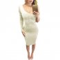 Womens Ladies Elegant Long Sleeve Off The Shoulder Dress Evening Party Mini Dress Work Fitted Stretc