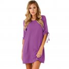Half Sleeve Autumn Dress Women Sexy Solid Bowknot Sleeves Cocktail Mini Dress High Quality Short Dre