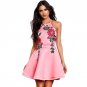 Sexy backless padded print summer dress women Floral Printied Casual Sleeveless Party Evening vestid