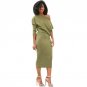 One Shoulder Batwing Sleeve Fashion Sexy Women Long Sleeve Dress For Women Cocktail Party Mid-Calf D
