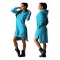 Women Hooded long-sleeved irregular dress Double Summer Autumn Split Pockets Sweater Mini Dress #LSI