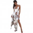 Summer Beach Dress 2017 Womens Spaghetti Strap Holiday Backless Ladies Flower Print  Boho Out Split 