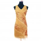 Sexy v nevk sleeveless latin dance fimbriate dress stunning sequin stage dresses with tassel vintage