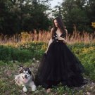 Gothic 2017 Puffy A Line Black Organza With Tulle Bridal Skirts Custom Made Tutu Skirts To Christmas
