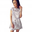 Summer Floral Printed Dress 2017 Women Ladies Short Sleeves Dress Short Elegent Simplicity Straight 