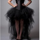 2017 Gothic High Low Black Tulle Skirts Elastic Puffy Tutu Long Skirts For Women Color And Size Free