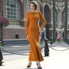 HIGH QUALITY Fashion 2017 Autumn Winter Designer Maxi Dress Women\'s Long Sleeve Buttons Embellished