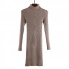 Turtleneck Wool Women\'s Autumn Winter Dresses Robe Sexy Black Sheath Slim Bodycon Dress Long Sleeve