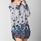 L-5XL 2017 winter autumn women casual print long sleeve dress plus size loose fashion dresses  tunic