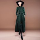2017 Winter New Arrival Womens Woolen Dress Ladies Slim Stand Collar Solid Color Wool Coat Long Tren