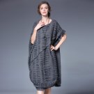 SuperAen Europe Loose Short Sleeves Woolen Dress Women Casual Fashion Ladies Dress Round Collar Wild