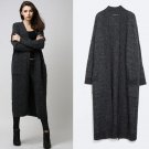 Free Shipping 2017 Fashion Women Long mid-calf Sweater Dresses Trench Plus Size S-L Open Stitch Long
