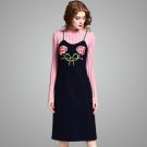New Arrival 2017 Brand Fashion Autumn Winter Dress Set Women Long Sleeve Knitted Pullover Sweater an