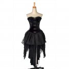 Punk Gothic Lolita Dress Corset with tail Women Palace Club Prom Maxi Kera EMO