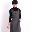 Winter woolen tank dress one-piece dress button decoration slim plus size dress xxxl