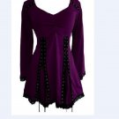 Stylish Long Sleeve Lace Spliced  Women\'s Blouse Victorian Gothic Renaissance Corset  shirt Top plu