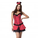 Hot Women Corset Steampunk Dot Red Corselet Gothic Clothing Sexy Lingerie Slimming Waist Cincher Par